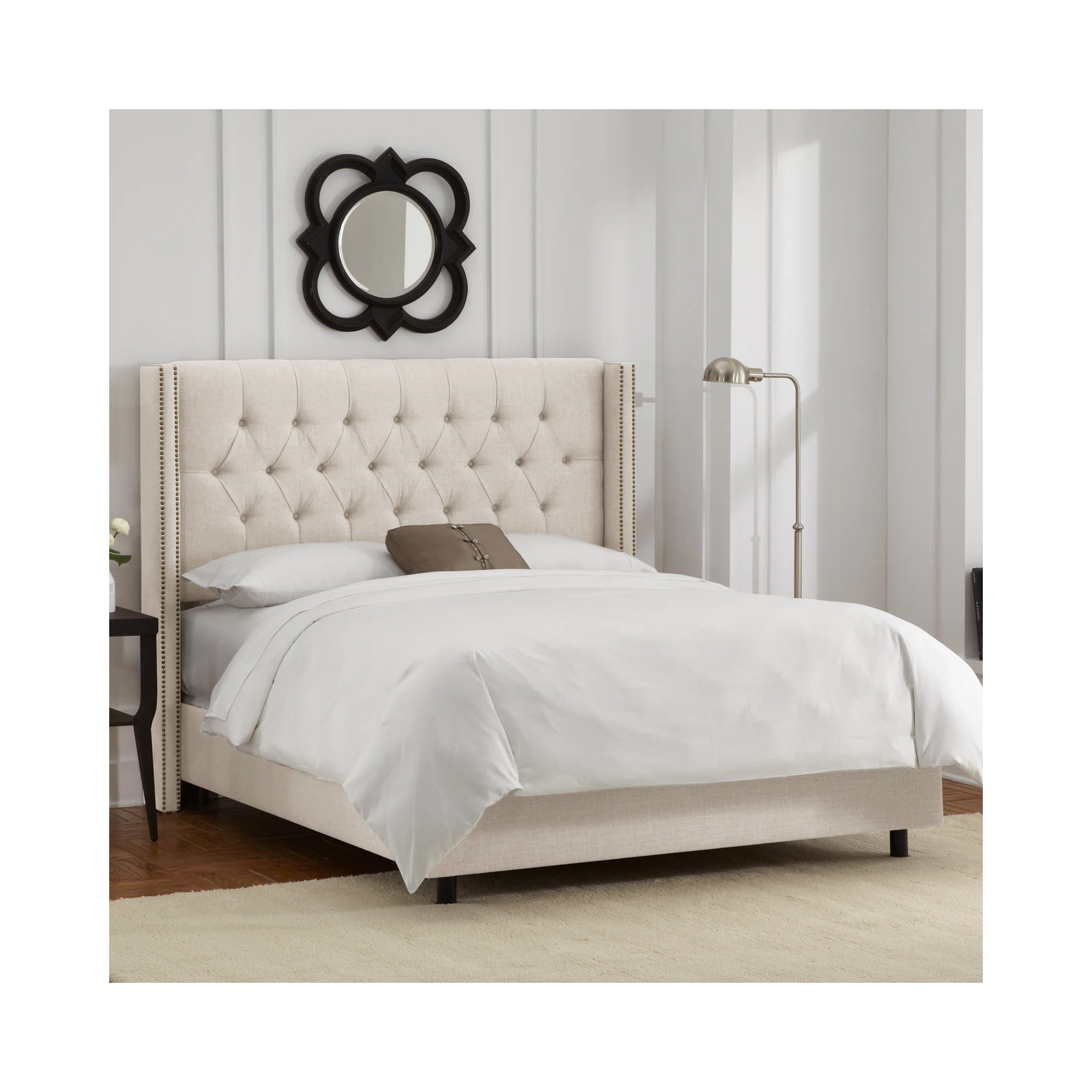 Breckin Upholstered Wingback Bed, King, Classic Chocolate Velvet