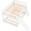 Lit double au-dessus d'un lit superposé avec glissade et blanc - amplement d'espace pour se reposer-630720400