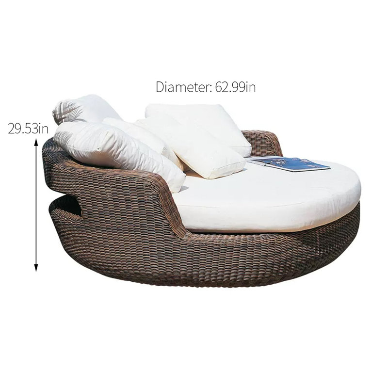 Lit de jour de patio en polyuréthane imperméable Courtyard 62,99 d'extérieur avec coussins Sunbrella® Courtyard