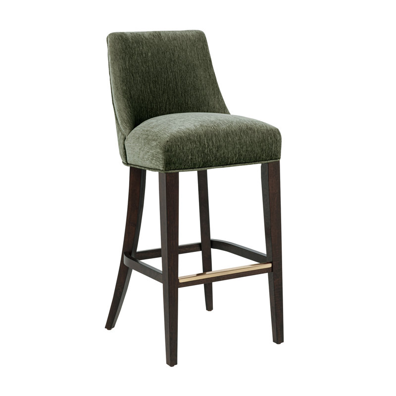 Tabouret de bar en chenille Beever, Vert forêt, Tabouret de bar (siège d'une hauteur de 32,7 po)