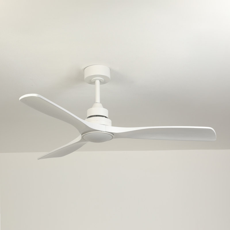 Karlena 52'' Ceiling Fan With LED Lights And Remote Control (Set of 2), White Wood, White