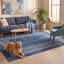 Tapis moderne minimaliste avec bordure géométrique en quartz, couleur marine, turquoise, gris, crème et rose. Lavable à la machine, antidérapant, à poils courts, pour l'intérieur et l'extérieur, adapté aux animaux domestiques. Convient au salon, à la chambre à coucher, à la salle à manger, à l'entrée, au corridor ou au bureau.-907954280