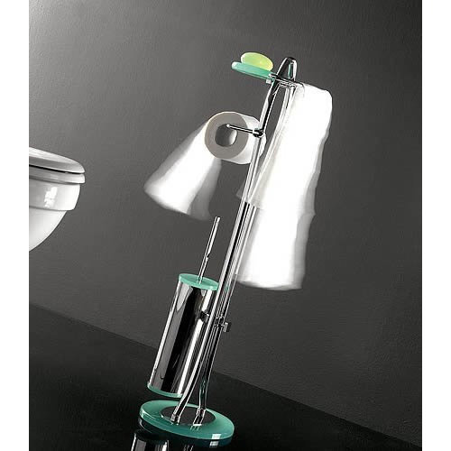 Ensemble de quatre fonctions de 29,92 po H Ensemble de brosses de toilette autoportantes, Orange