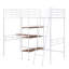Lit mezzanine simple en métal blanc avec bureau et tablette - élément de chambre à coucher moderne pour les petits espaces
