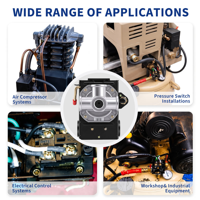 Air Compressor Pressure Control Switch Kit with Accessories