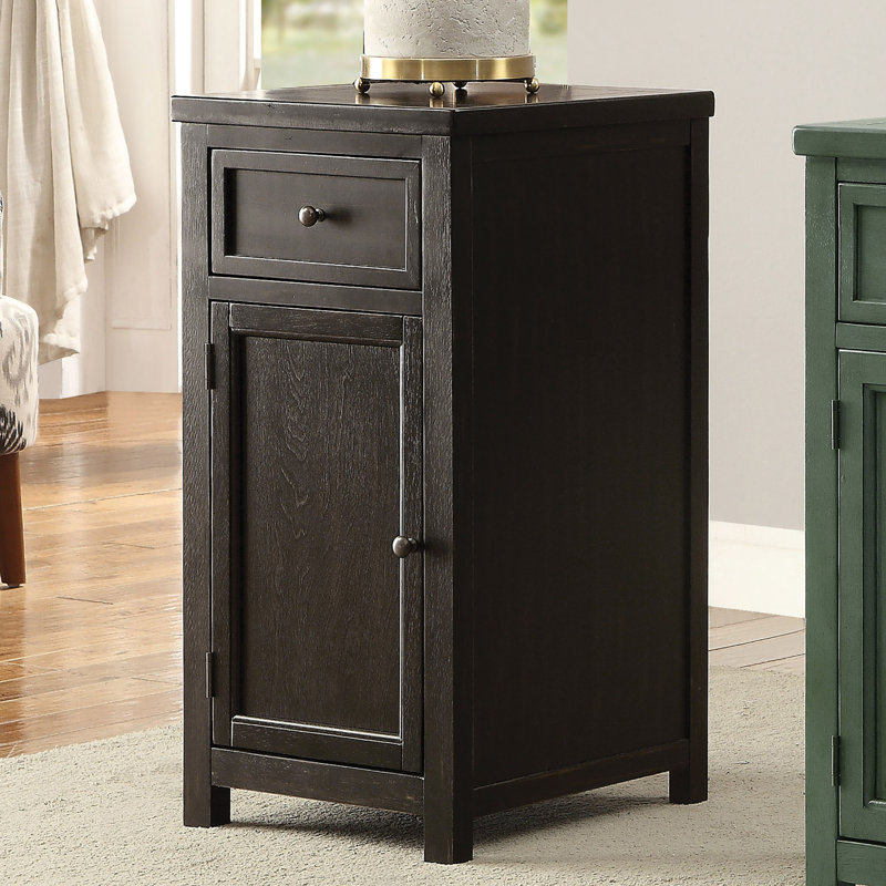 Berryman End Table with Storage, Antique Black
