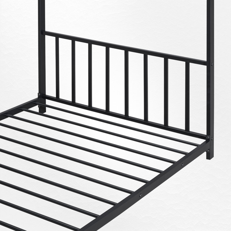 Twin Size Metal Platform Bed, Black