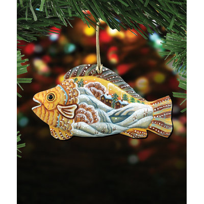 5'' Handmade Wood Hanging Figurine Ornament