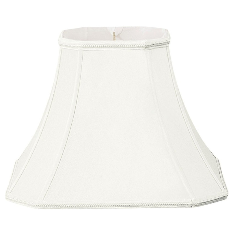 Abat-jour cloche en soie / shantung (araignée), Blanc, H 10 po x l 12 po x P 12 po