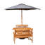 Gillian Outdoor Folding Rectangular Wooden Garden Dining Table Chairs And 2 Benches Parasol And Base Set-125188614-125188616