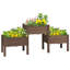 Lit de jardin surélevé avec 3 jardinières Outsunny