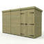 Total Sheds 12ft x 4ft Pent Garden Shed - Double Door - No Windows - Pressure Treated Timber - UK Manufactured