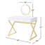 Meuble-lavabo rectangulaire blanc et doré avec plateau à bijoux en miroir, structure en métal, 2 tiroirs pour le rangement de la chambre à coucher, matériau principal amovible