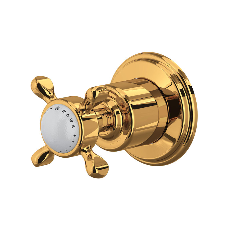 Edwardian Volume Control Shower Wall Trim, English Gold