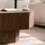 Table basse de salon, centre de table octogonal brun chaud, style rétro compact de 30,5 pouces