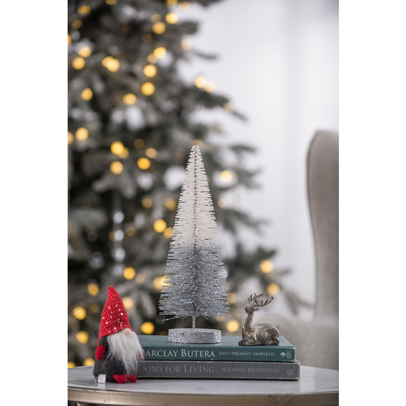 Ombre - arbres - H 10,2 po - ensemble de 6 - blanc / argent