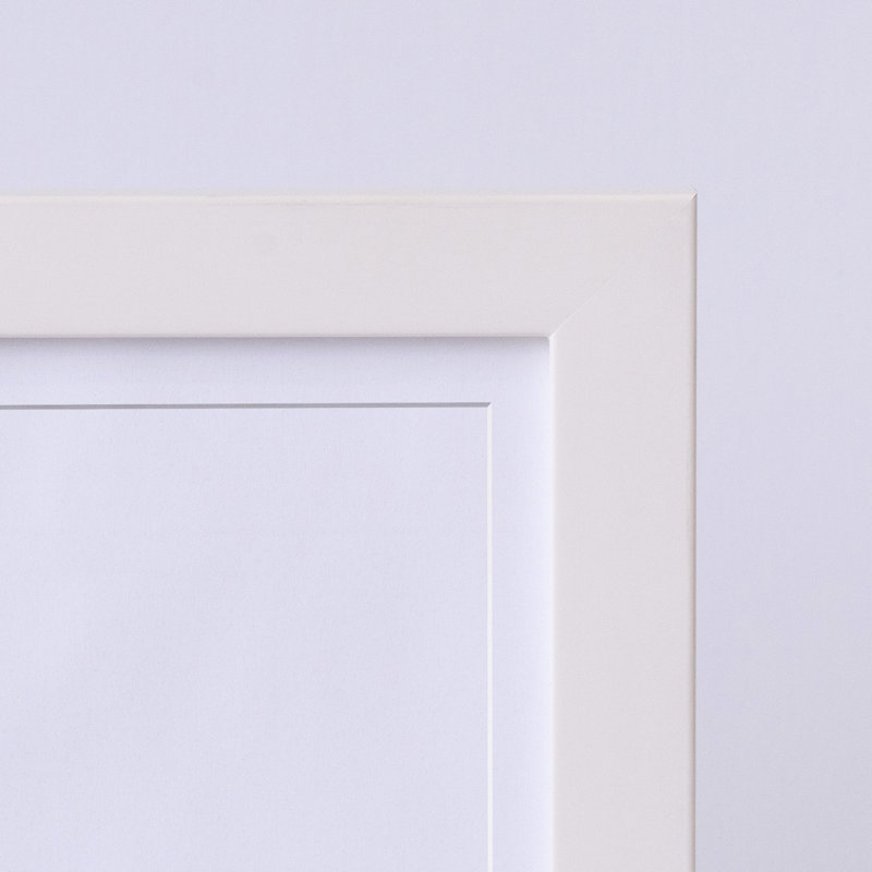 Capullo Wood Matte Picture Frame with Mat, White, 4" x 6"