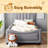 Twin Size Upholstered Daybed With Classic Stripe Shaped Headboard-927900604
