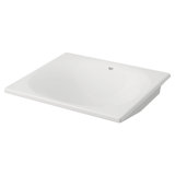 Eurocube® Alpine White Rectangular Undermount Bathroom Sink with Overflow