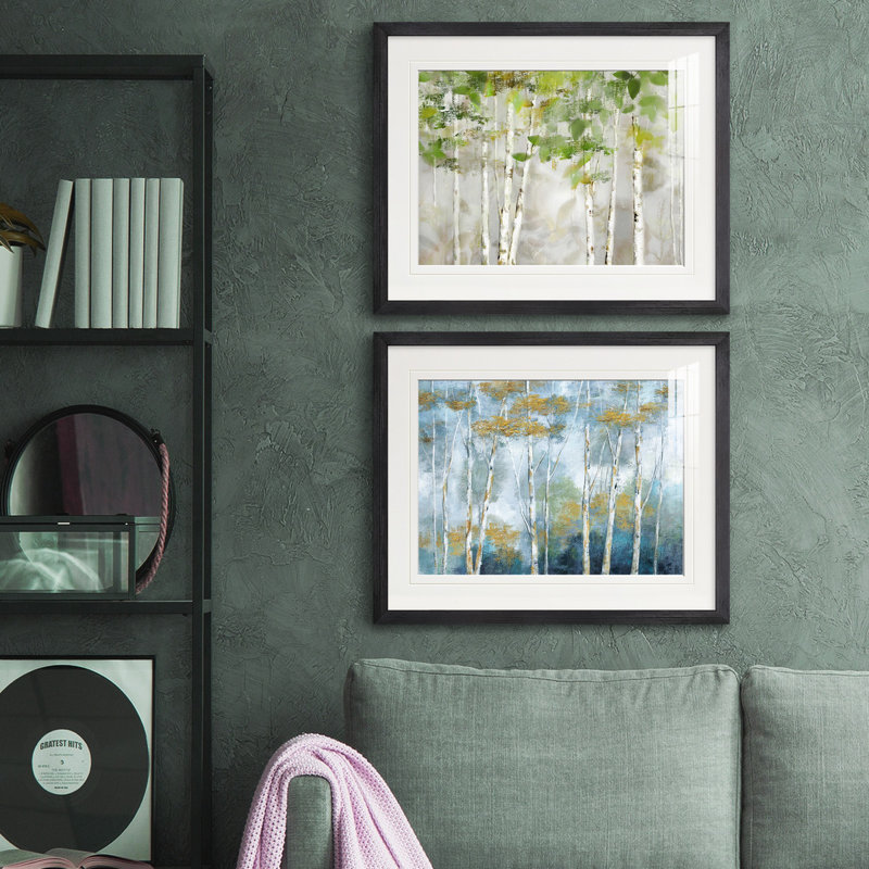 Reproduction de photo sur toile, Papier avec cadre argenté, Blanc mat