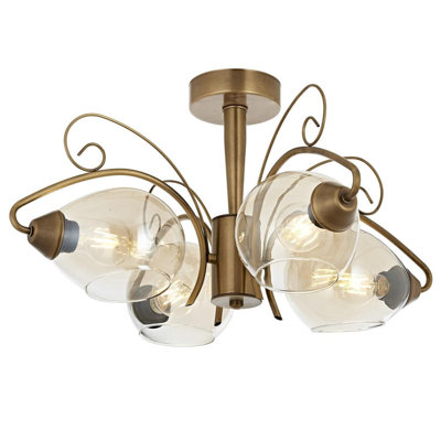 Glass Semi Flush Mount