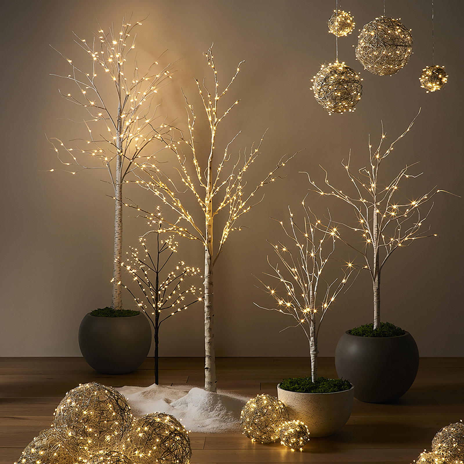 Black Fairy Light Tree, 36" H x 26" L x 26" D