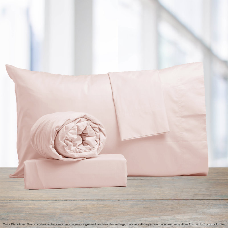 Kal 100% Cotton Sheet Set, Pink, California king