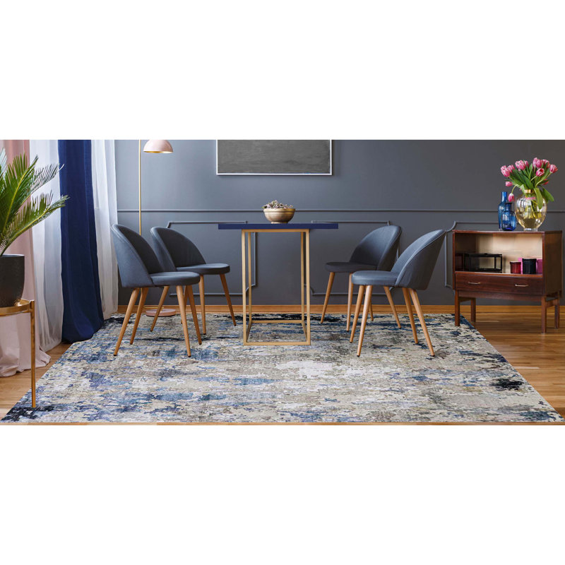 Tapis bleu / gris tissé à la main de haute qualité Himalayan Art 5000