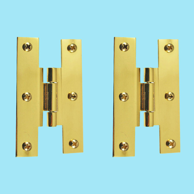 Polished Brass Square Cabinet Hinge Set