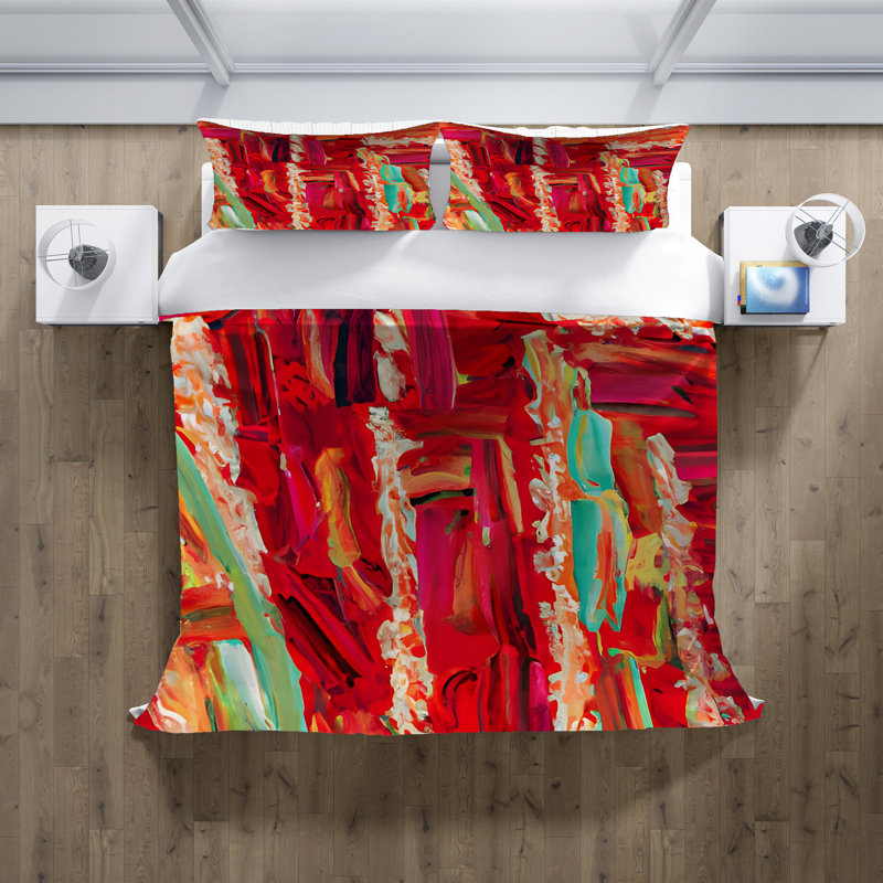 Polyester Abstract Duvet Cover, Queen Duvet Cover + 2 Queen Shams