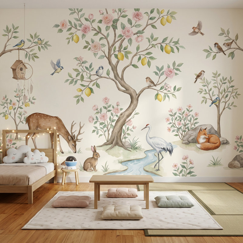 Papier peint Woodland, 200 po x 120 po, Non tissé