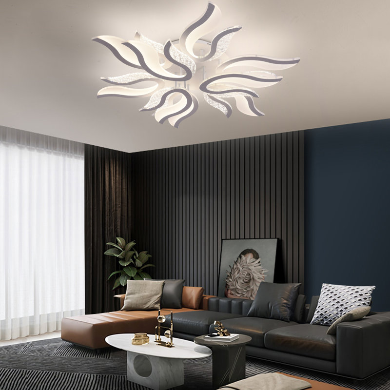 Mairie 9 - Light 37" Acrylic LED Semi Flush Mount