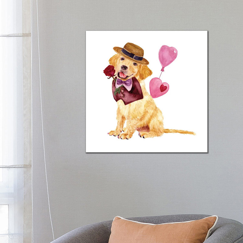Valentine Puppy V by Melissa Wang - Wrapped Canvas Panoramic Gallery-Wrapped Canvas Giclée