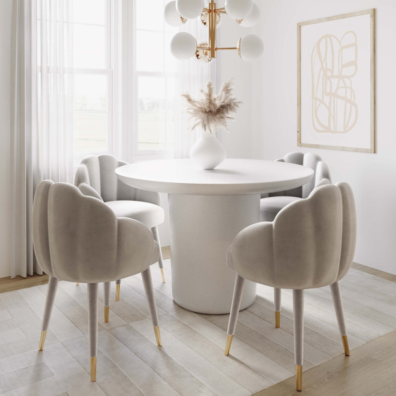 Chaise d'appoint capitonnée en velours, Velours gris clair