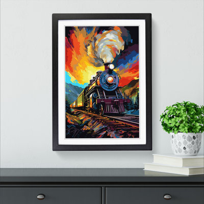 Steam Train Pop - Single Picture Frame Print on Wood