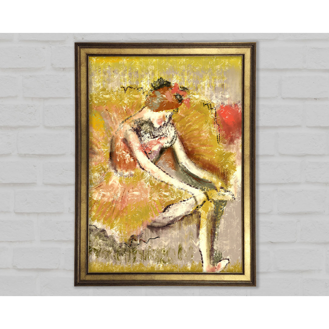 Goldene Ballerina 1 Gerahmter Druck