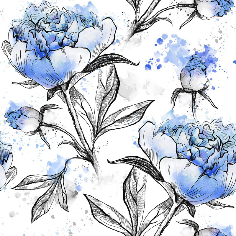 Floral Tile, 2.08' W x 10.42' L