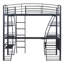 Lit mezzanine avec 4 niveaux de tablettes et bureau en L-435655686-435656185
