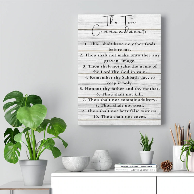 Ten Commandments White - Impression sur toile tendue, H 24 po x l 18 po x P 1,25 po