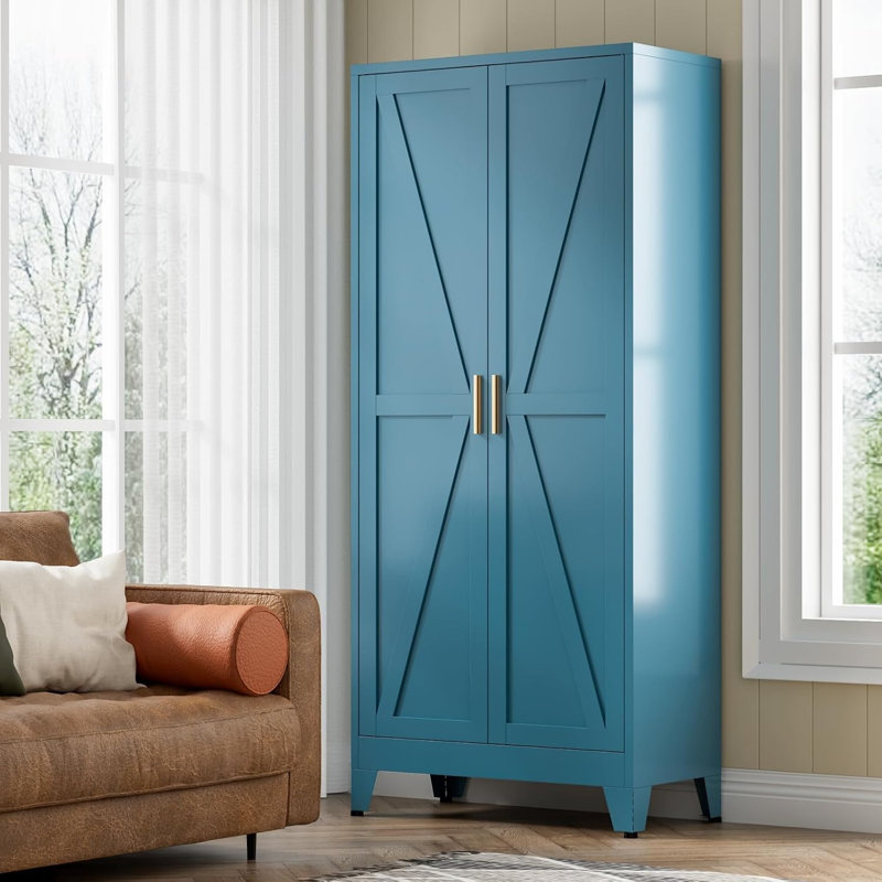 Armoire de rangement Farmhouse, Bleu