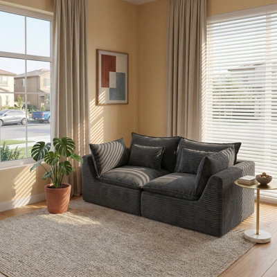 135.5" Modular Sectional Sofa U-Shaped Couch with Reversible Chaise, Freely Configurable Easy Assembly for Small Apartments & Living Rooms