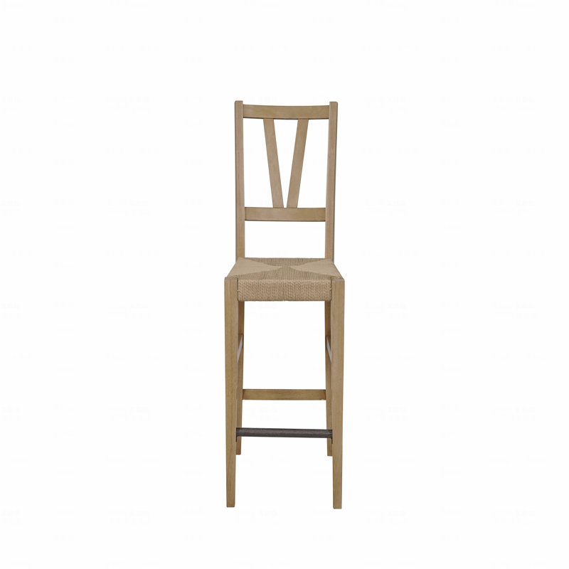 Fauteuil à hauteur de comptoir à lattes, Tanné