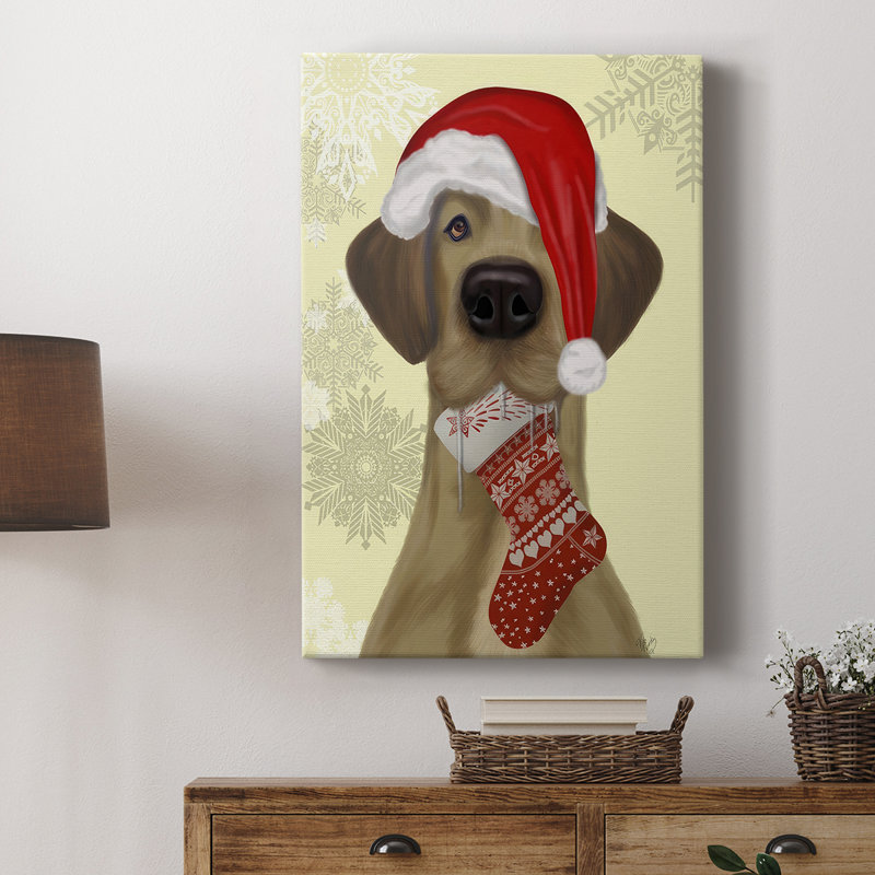 Christmas Drooly Christmas Dane - galerie Cavas sur mesure, H 12 po x l 8 po