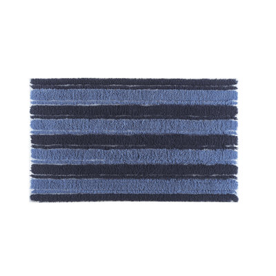 Neutral Striped Bath Rug