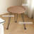Foldable Round End Table with Solid Wood Tray Top, Portable Camping Side Table, Multi-functional Plant Stand, Nightstand-218515877