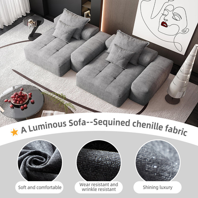 Canapé modulaire surdimensionné Modern, Gris