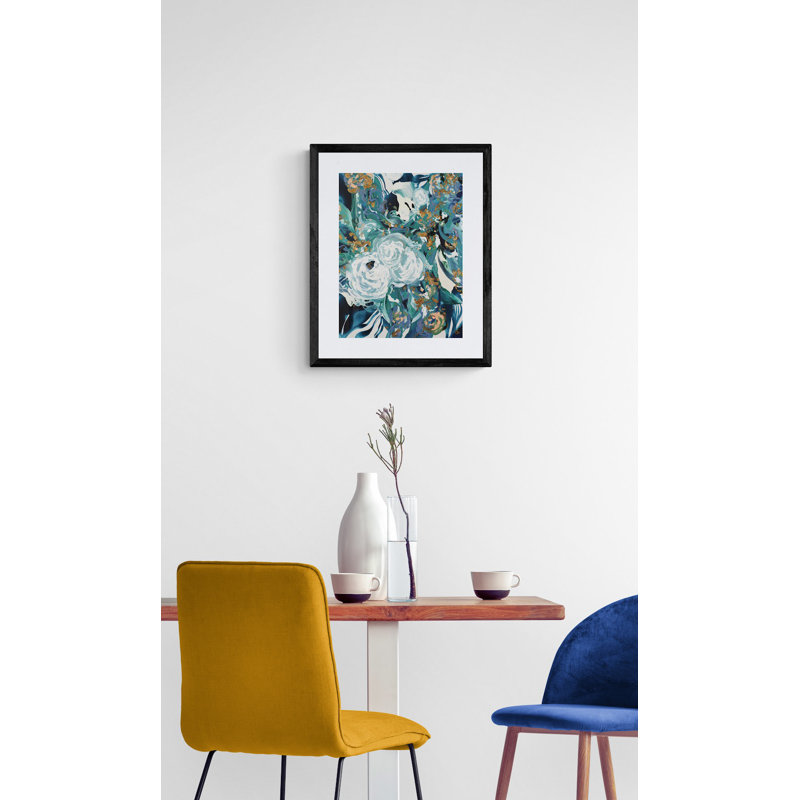 Jade Rose Print by Novi Lim, 33" H x 25" W, Black Framed Canvas