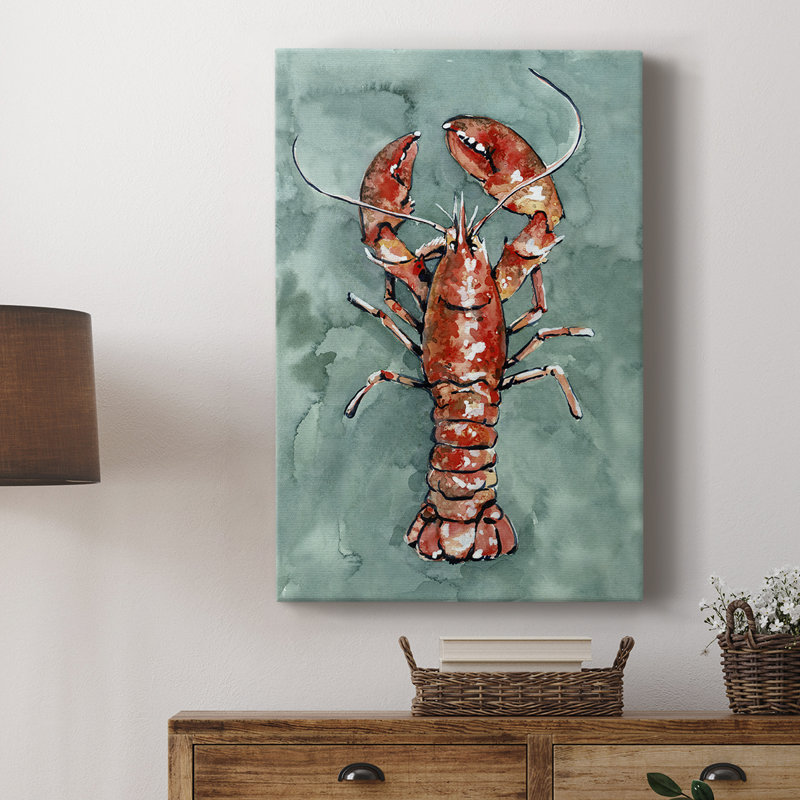 Aquatique Lobster I - galerie sur mesure Cavas, H 48 po x l 32 po