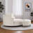 59.5" W Oversized Slipcovered Upholstered Accent Barrel Chair With Ottoman-1040638746