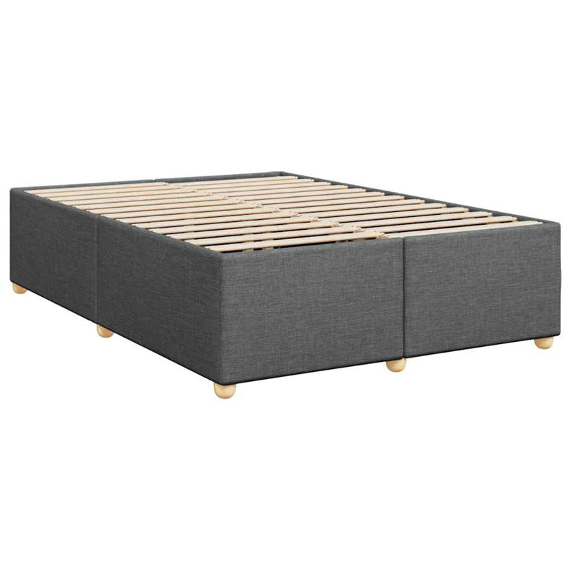 Structure de lit Ebern Designs sans matelas gris foncé TG, Lit double, Gris foncé